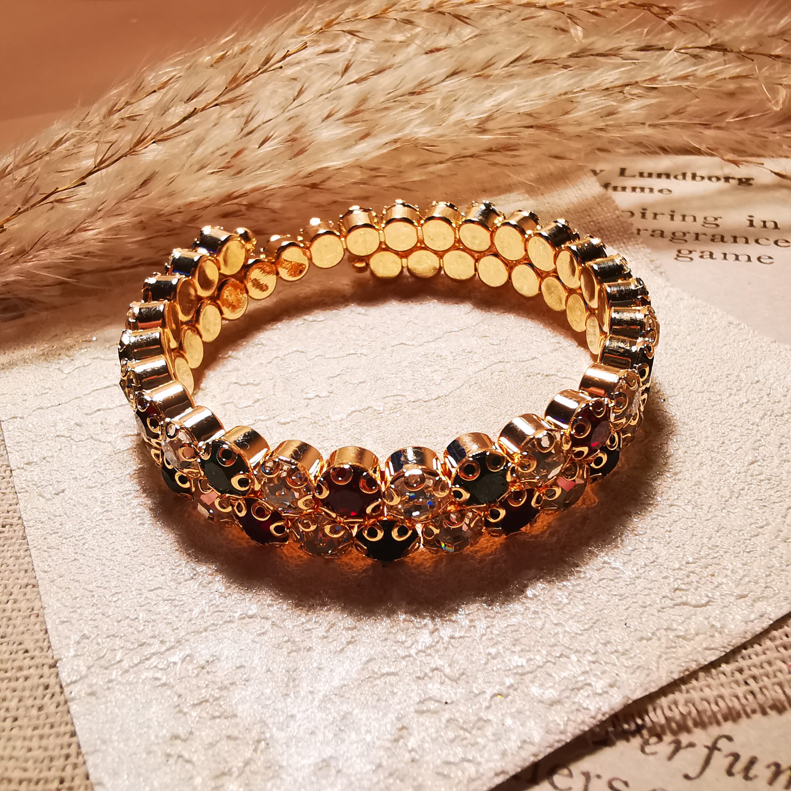 No.B3 - Bling Bling Double Row Rhinestone Bracelet – Perfect for Street Photography & Everyday Styling