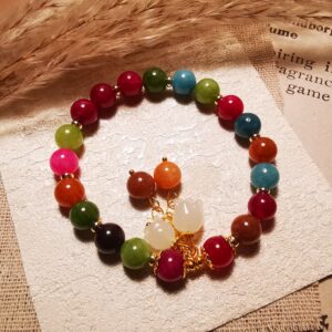 No.B4 - Orchid Multicolor Tourmaline Bracelet – Perfect for Street Photography & Everyday Styling