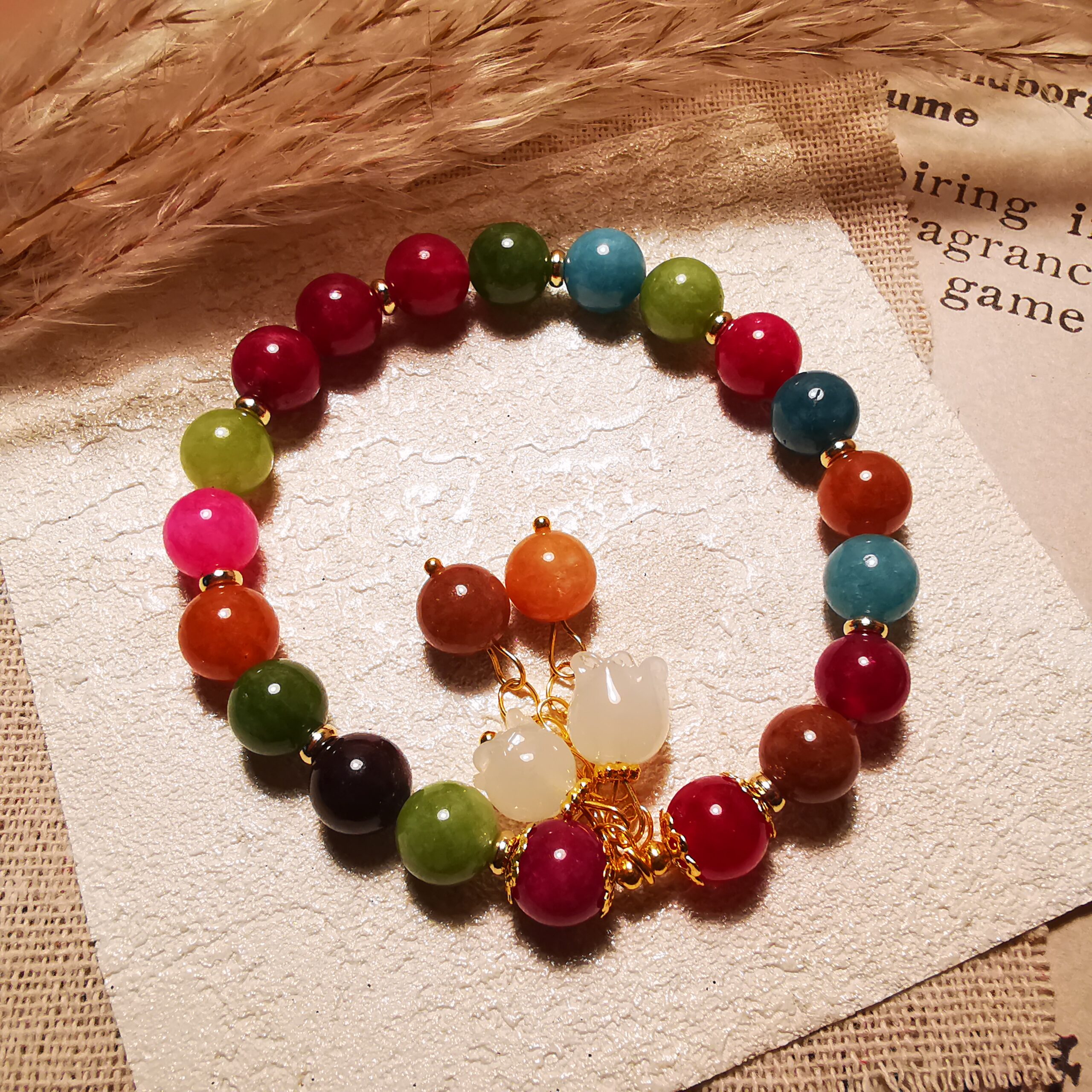 No.B4 - Orchid Multicolor Tourmaline Bracelet – Perfect for Street Photography & Everyday Styling
