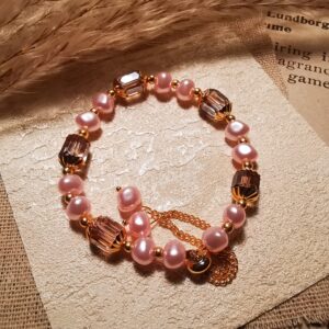 No.B6 - Baroque Imitation Pearl & Amethyst Bracelet – Perfect for Street Photography & Everyday Styling