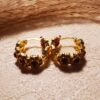 No.E1 - Vintage Brown Rad Crystal Earrings – Perfect for Street Photography & Everyday Styling