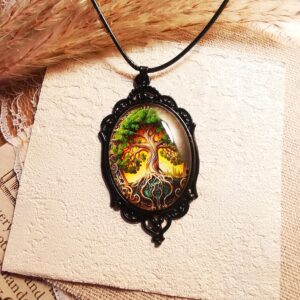 No.P3 - Gothic Green Tree of Life Pendant – Perfect for Street Photography & Everyday Styling