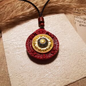 No.P4 - Purple Gold Sand Tibetan Nine Palaces Bagua Pendant – Perfect for Street Photoaphy & Everyday Styling
