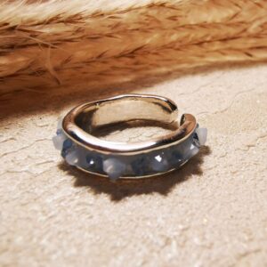 No.R26 - Crushed Stone Ice Blue Ring – Perfect for Street Photography & Everyday Styling
