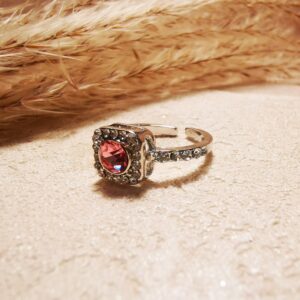 No.R28 - Square Pink Diamond Ring – Perfect for Street Photography & Everyday Styling