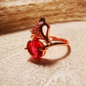 No.R3- Rose Gold Fox Ruby Ring – Perfect for Street Photography & Everyday Styling