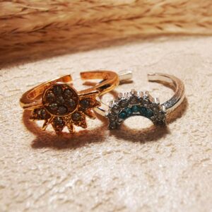 No.R34 - Sun and Moon Shine Together Combo Ring – Perfect for Street Photography & Everyday Styling