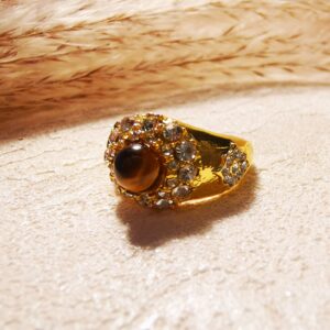 No.R36 - Vintage Brushed Tiger Eye Ring – Perfect for Street Photography & Everyday Styling