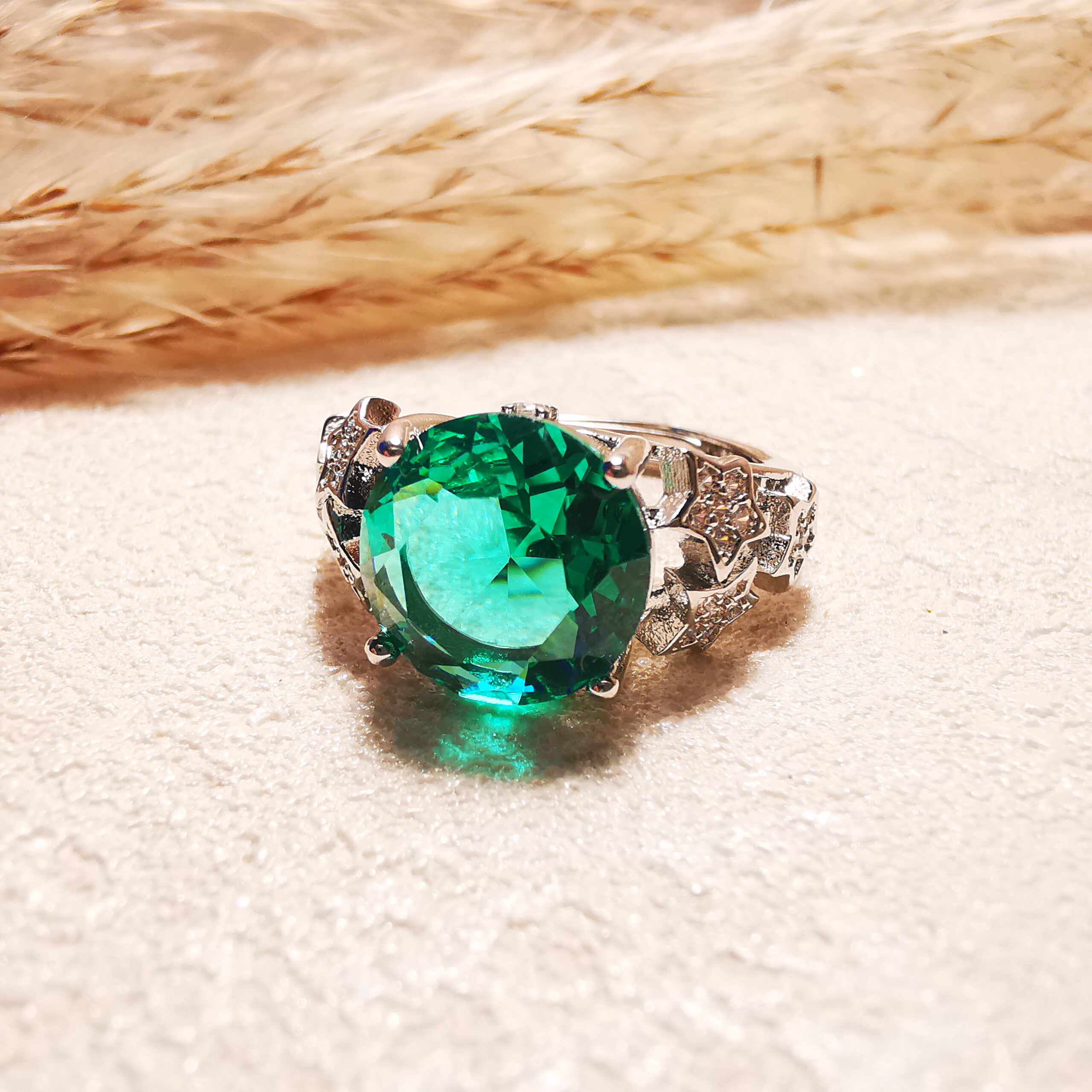 No.R41 - 925 Silver-Plated Luxury Starry Sky Micro-Paved Colored Gemstone Ring – Perfect for Street Photography & Everyday Styling