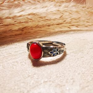 No.R47 - 925 Silver-Plated Chinese Style Niche Flower Ring – Perfect for Street Photography & Everyday Styling
