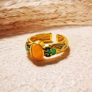 No.R6- Palace-style Cloisonné Vintage Ethnic Ruyi Cloud Ring – Perfect for Street Photography & Everyday Styling