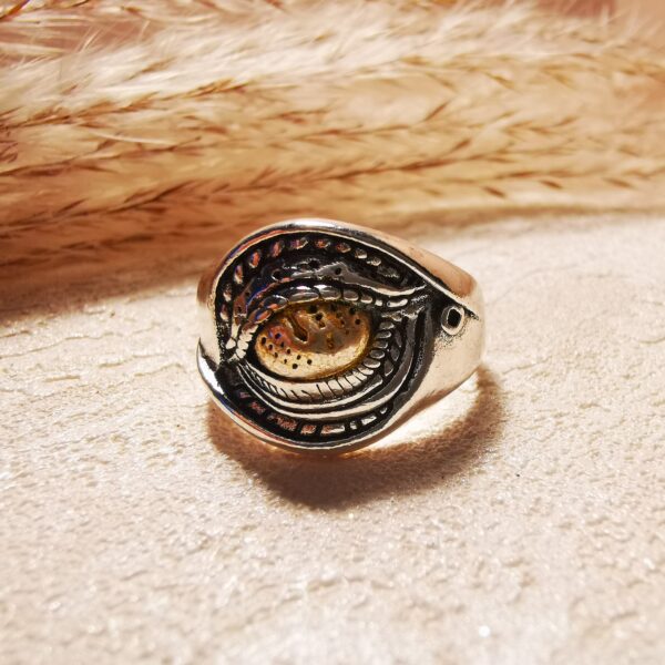 No.R8- Trend Punk Thai Silver Devil's Eye Ring – Perfect for Street Photography & Everyday Styling