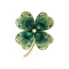 No.S3 - Green Exquisite Crystal Four-Leaf Clover Luxury Brooch – Perfect for Street Photoaphy & Everyday Styling