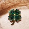No.S3 - Green Exquisite Crystal Four-Leaf Clover Luxury Brooch – Perfect for Street Photoaphy & Everyday Styling