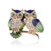 No.S4 - Creative Cute Cartoon Double Owl Brooch – Perfect for Street Photoaphy & Everyday Styling