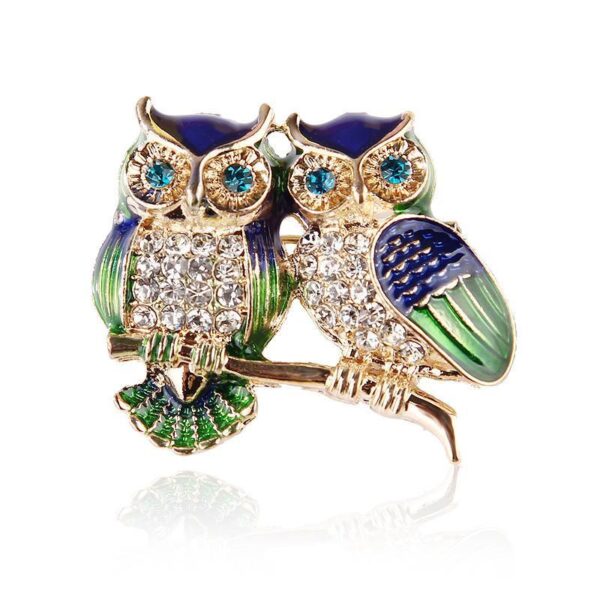 No.S4 - Creative Cute Cartoon Double Owl Brooch – Perfect for Street Photoaphy & Everyday Styling