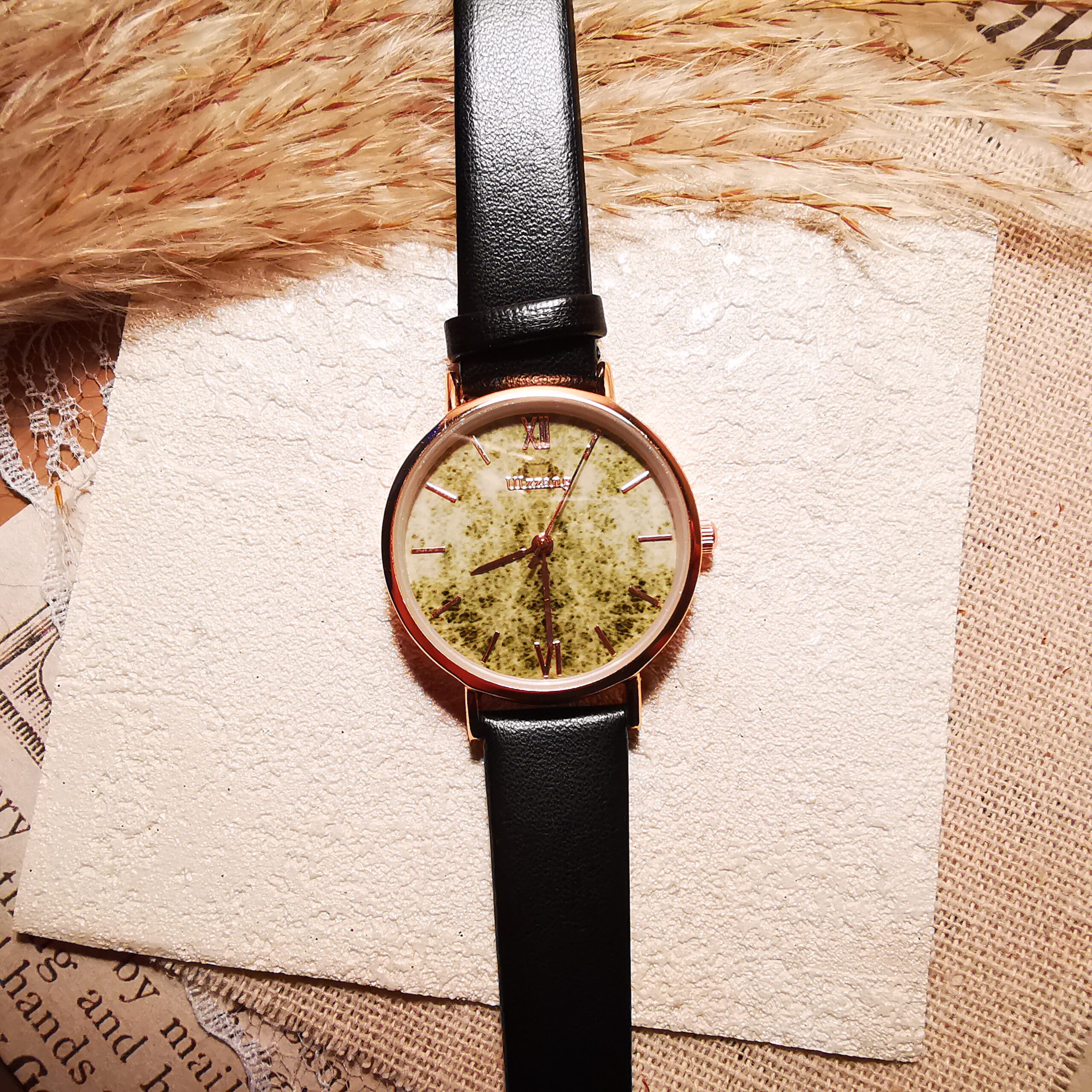 No.W8 - Nordic Forest Style Mother-of-Pearl Marble Watch – Perfect for Street Photoaphy & Everyday Styling